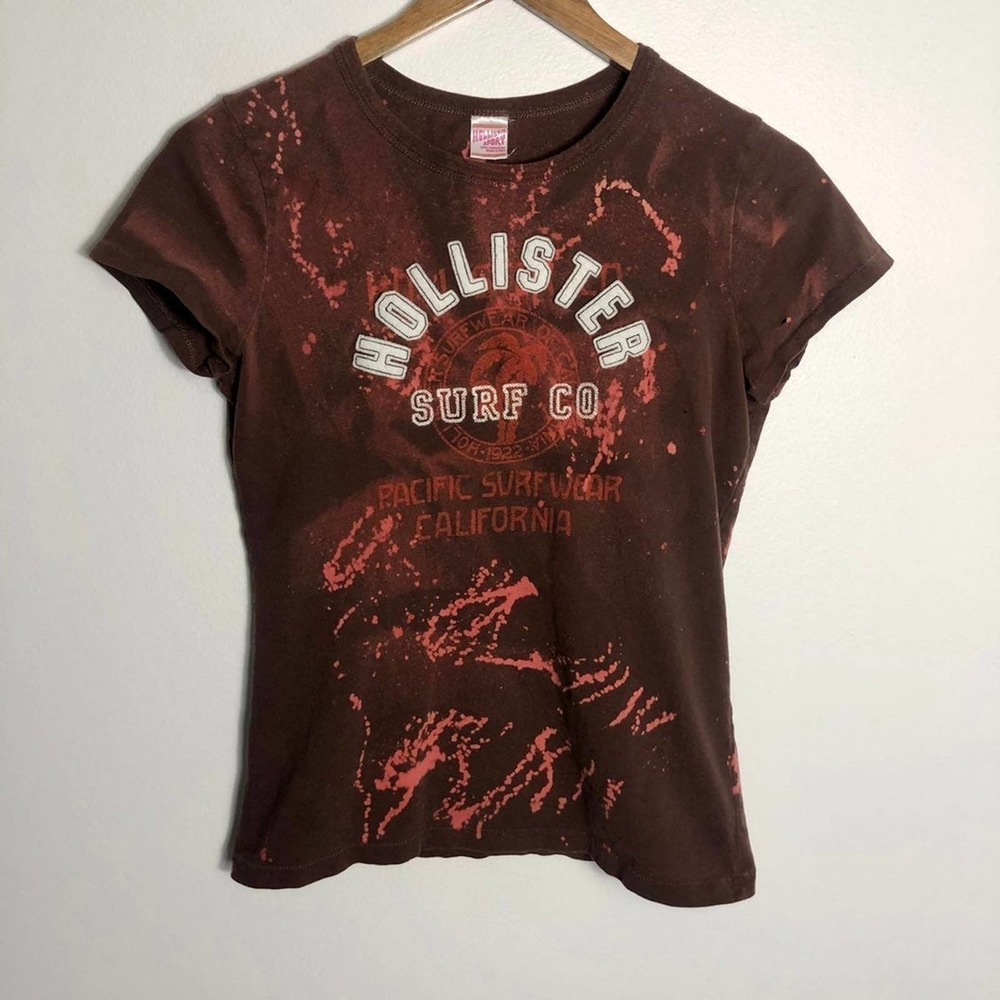 Hollister thrashed bleach dyed shirt L